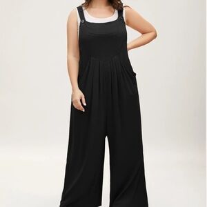 Black Bloomchick supersoft essentials pleated pocket jumpsuit
